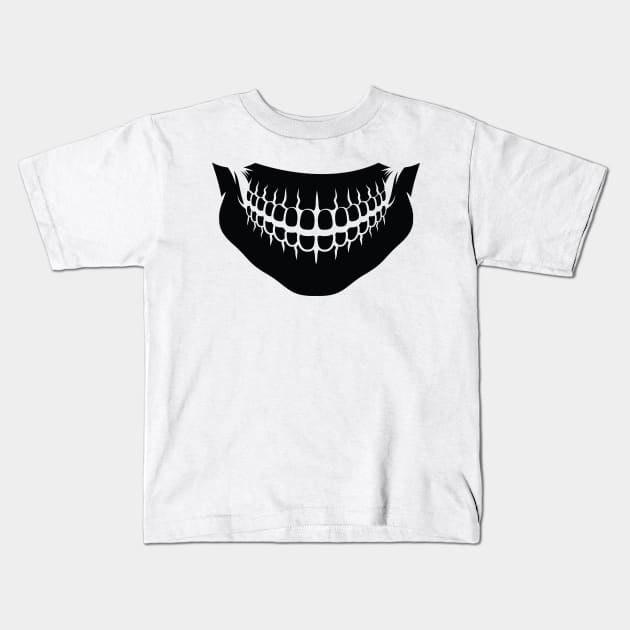 scary teeth face mask Kids T-Shirt by PIIZ